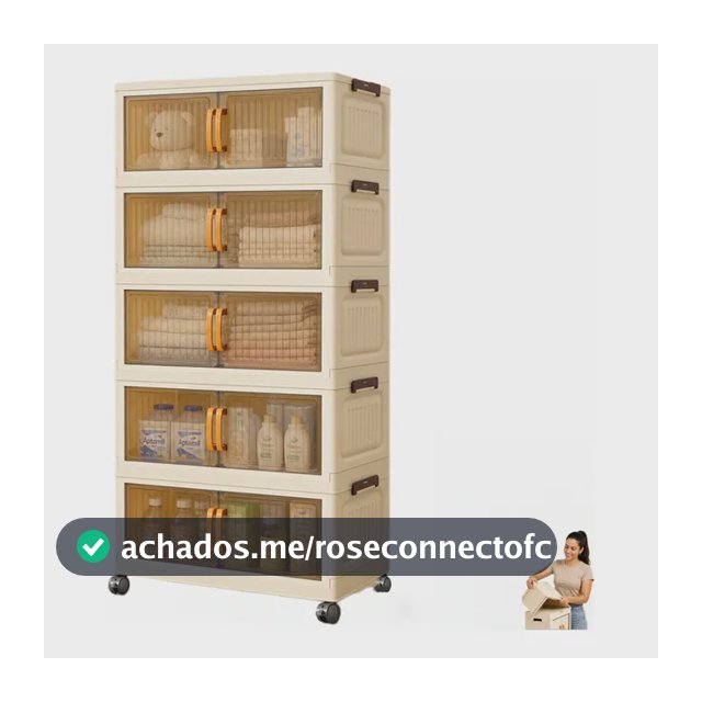 Armário Organizador 5 Andares Dobrável Com Rodinhas Multiuso