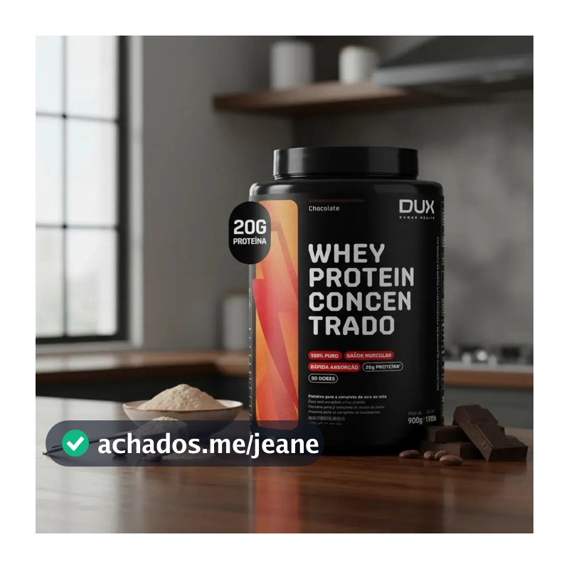 Proteína Dux Nutrition Whey Protein Concentrado Pote 900G sabor Chocolate x 900g