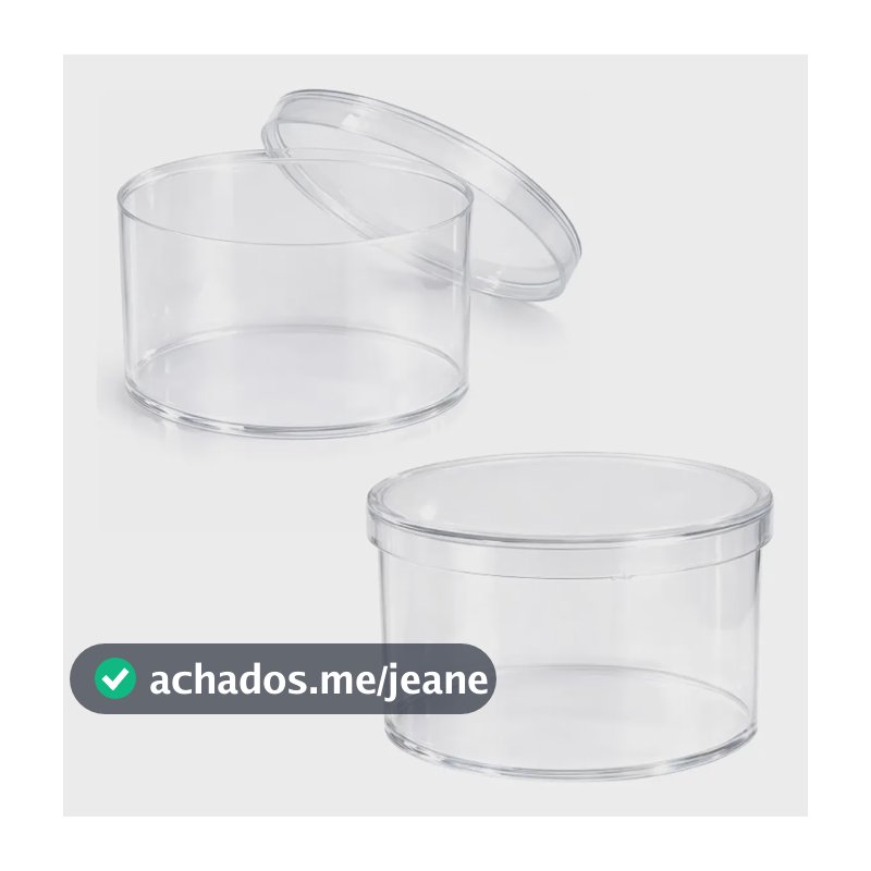 20 Caixinha Acrílico Redonda 6x4 Latinha Transparente Pote
