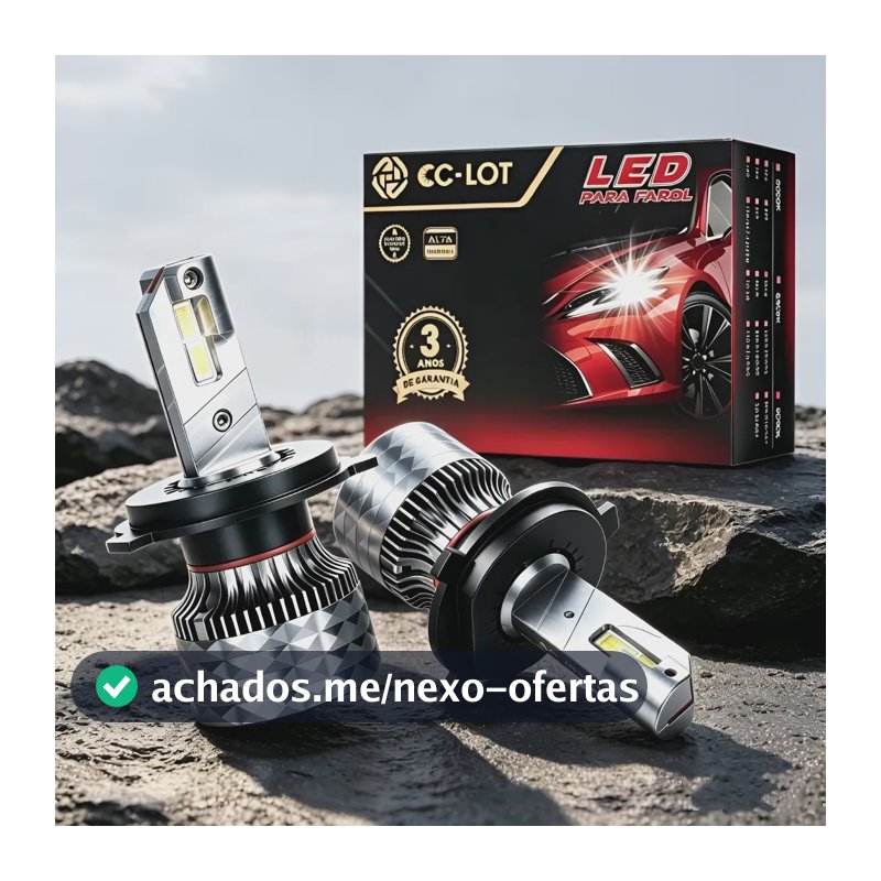 Kit Lâmpadas Led H4 H7 H1 H11 Farol Carro Canbus 40000lm H4 Prateado Branco-frio