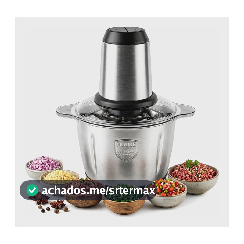 Processador Carnes Legumes Elétrico 2l Triturador Potente Prateado 220v