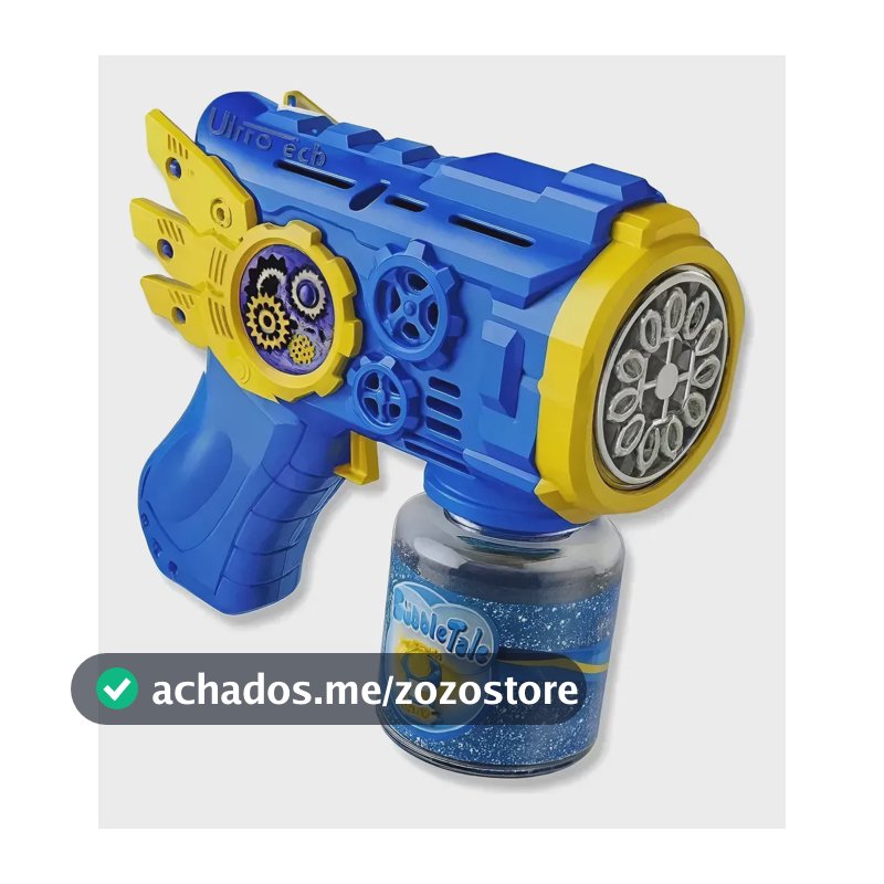Brinquedo Maquina Bolha De Sabão Pistola Automática C/ Luz Cor Azul