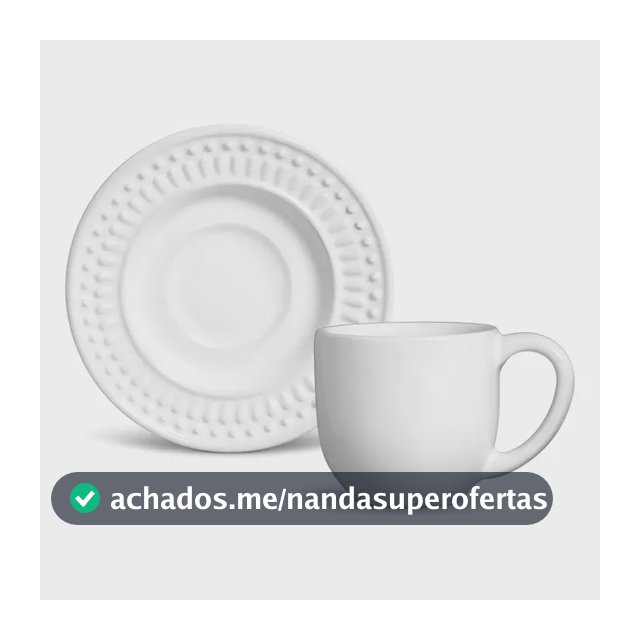 Jogo de Café Porto Brasil Cerâmica 12 Peças Branco 72ml