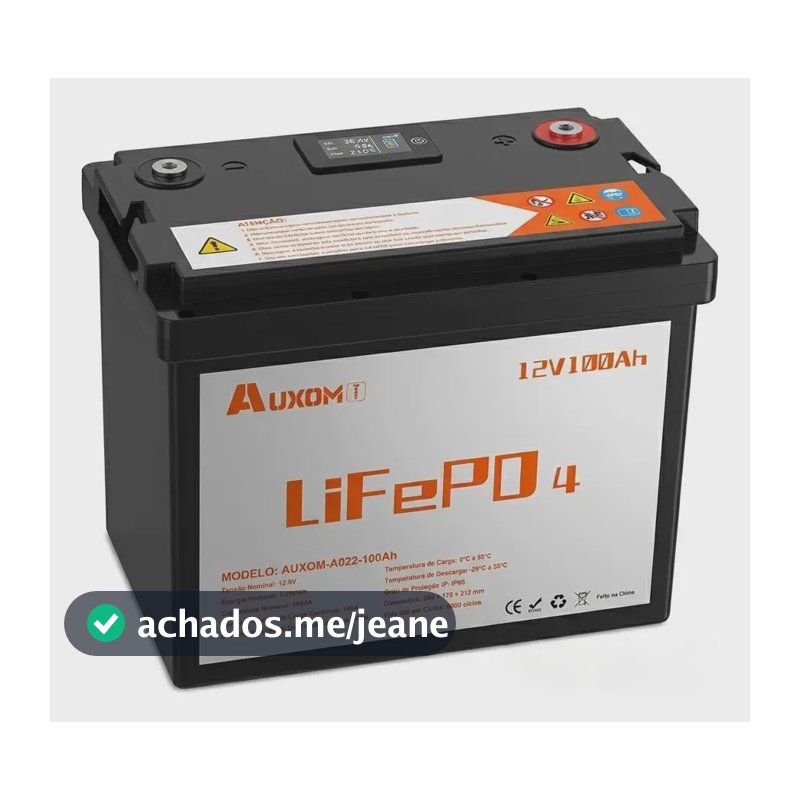 Bateria Lifepo4 12v 100ah Bms 100a Lcd Ip65 Solar Motorhome