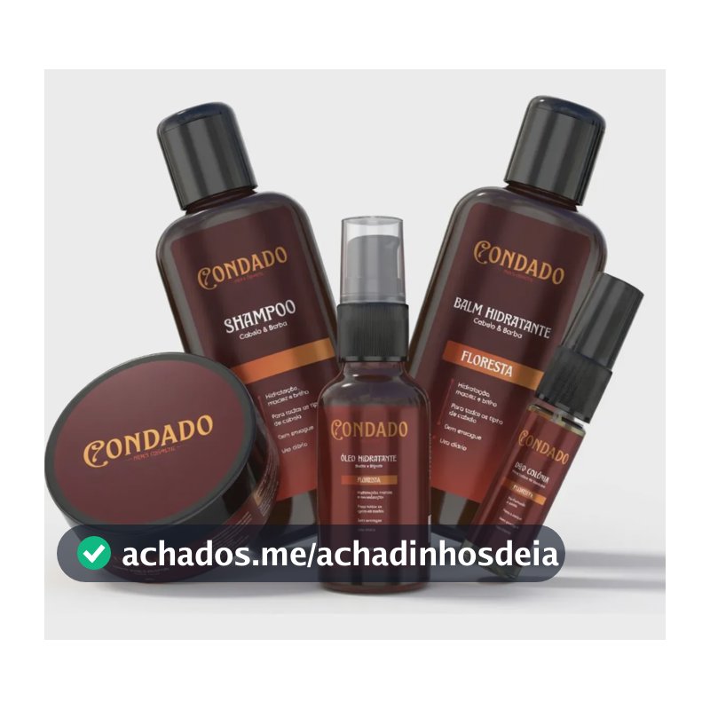 Kit Barba, Cabelo e Bigode Floresta Amadeirado Completo 5 Itens