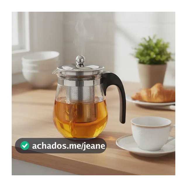 Chaleira De Vidro Com Infusor De Cha 500ml Bule Jarra Vidro