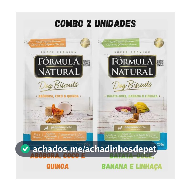 Fórmula Natural Dog Biscuits Batata E Abobora Pp 250g Kit 2