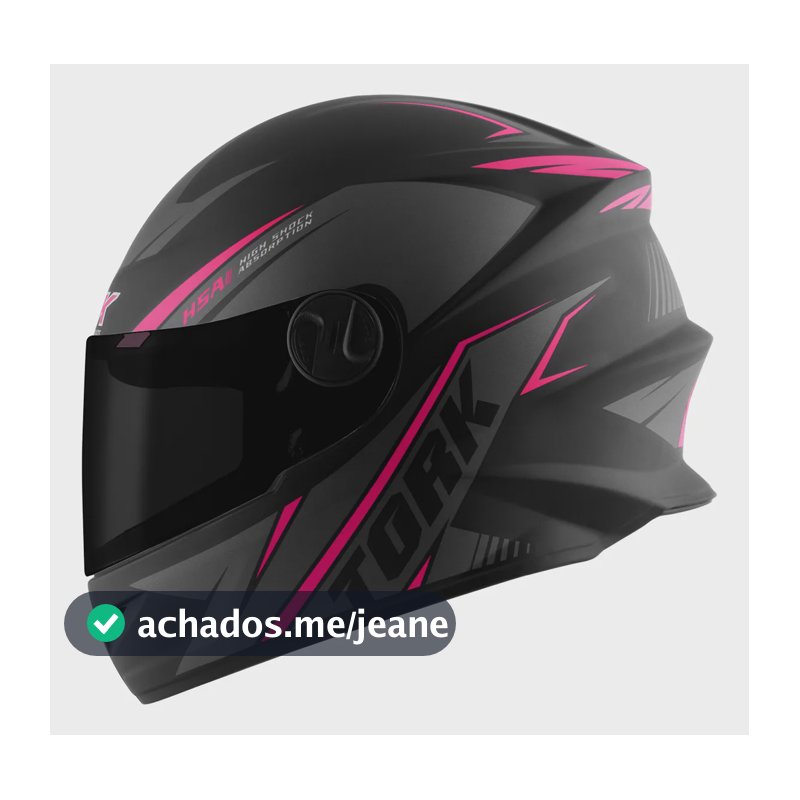 Capacete Fechado Pro Tork Liberty Four Kids Fk Vis. Fumê Nfe Rosa 53/54