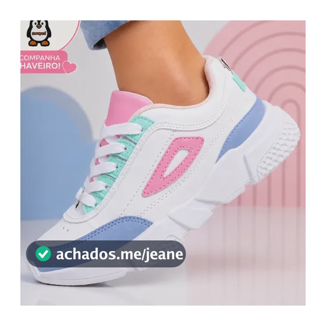 Tênis Infantil Feminino Casual Confortável Colorido Escola