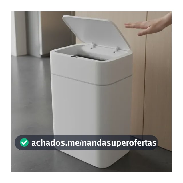 Lixeira Inteligente 16 Litros NKF Sensor Automático Banheiro Cozinha Cor Branco Escritório Comercial Lixeira Automático Com Sensor