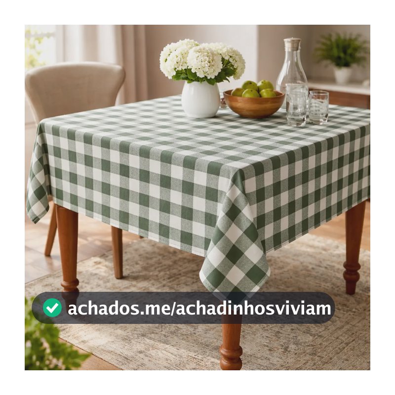Toalha De Mesa Xadrez Verde Branco Quadrada 1,50 X 1,50 Verde E Branca Xadrez