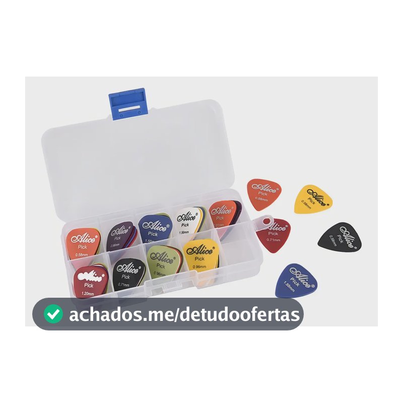 Kit 50 Palhetas Alice Guitarra Violão Baixo ABS Espessuras Diversas