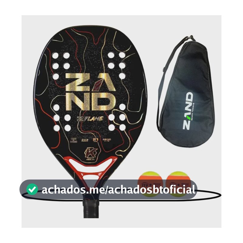 Raquete De Beach Tennis Zand Z Flame 2026 Preto