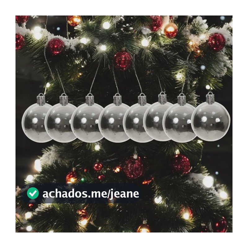 Enfeite Árvore Natal Bolas Pratas Metálicas Florarte 8un 3cm Prateado Redonda