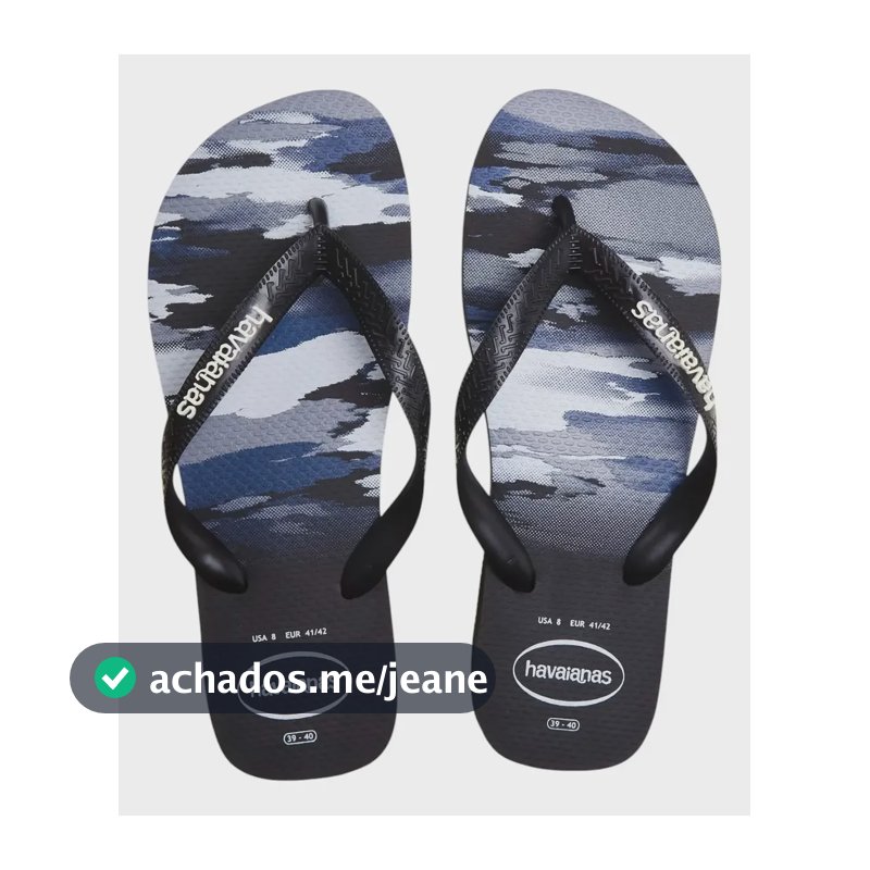 Chinelo Top Camu Havaianas Preto Liso 37/38