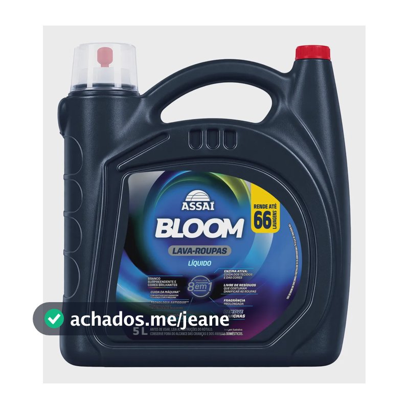 Sabão Lava Roupas Líquido Assaí Bloom 5 Litros