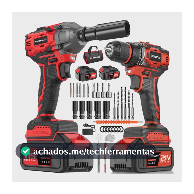 Kit2 Profissional Parafusadeira Chave De Impacto Brushless