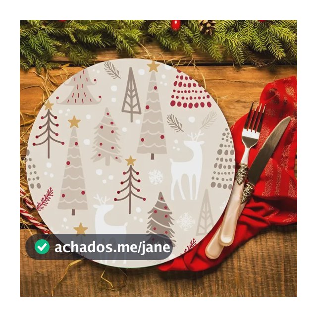 Kit 12 Capas Sousplat Suplat Natal Natalino 35cm X 35cm Natal - 2723