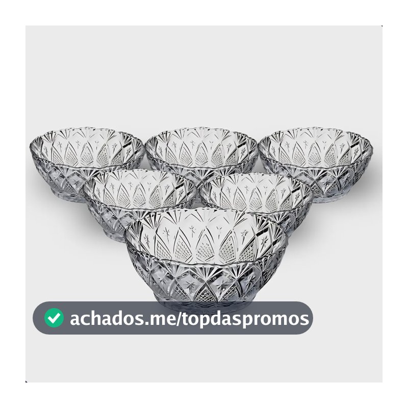 Jogo De Taças Bowls De Vidro Para Sobremesas E Sorvete 6 Unidades