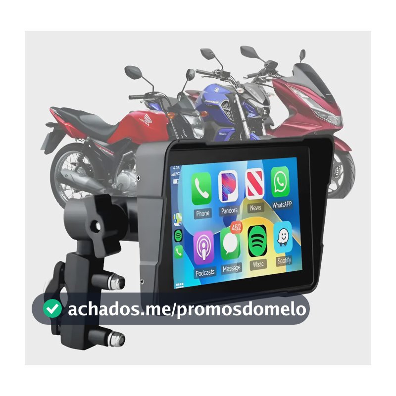 Multimídia Moto 5pol Bluetooth Duplo Sd Carplay Android Auto Preto