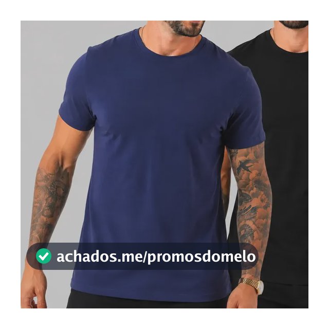 Kit 2 Camiseta Masculina Básica Peruana Lisa Algodão Premium