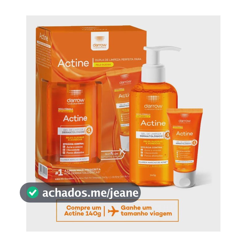Actine kit Gel De Limpeza Facial Darrow Actine 140g + 40g