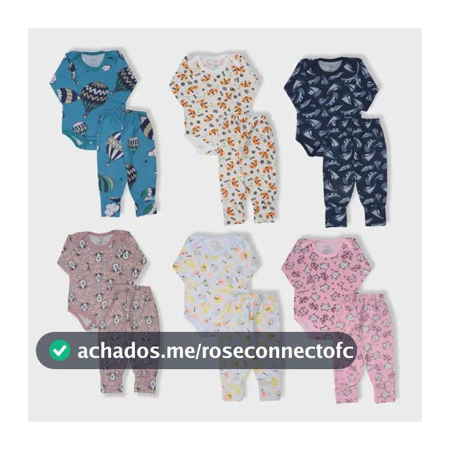 Kit 6 Peças De Roupas De Bebê - Body Manga Longa E Mijão Feminino M