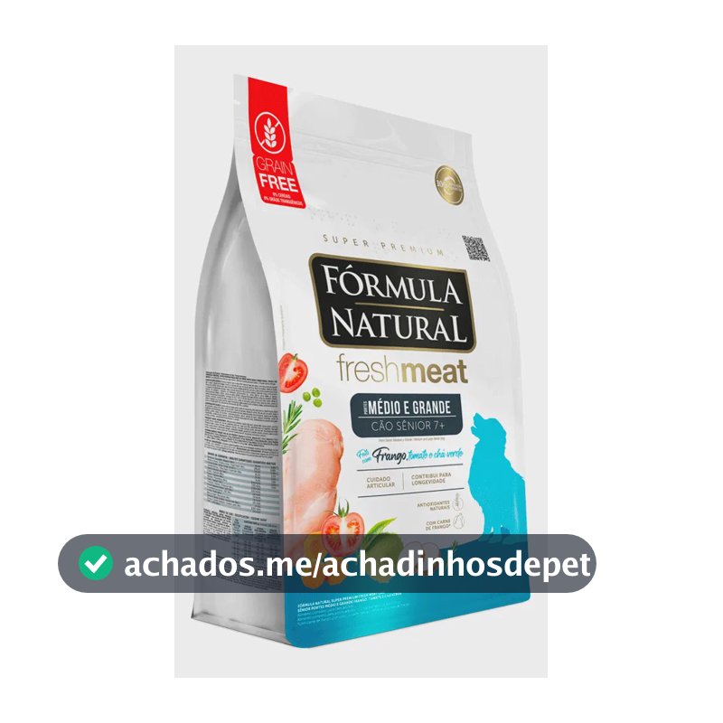Ração Fórmula Natural Fresh Meat Cães Sênior Médio e Grande Frango 12 kg