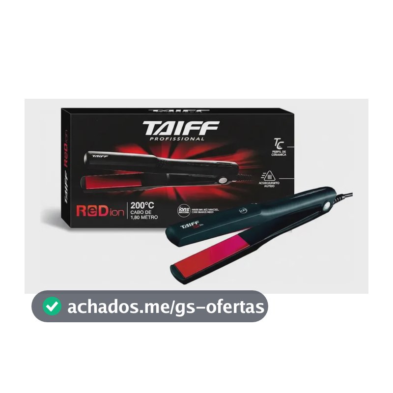 Chapa Prancha De Cabelo Taiff Elegance Red Íon Preto