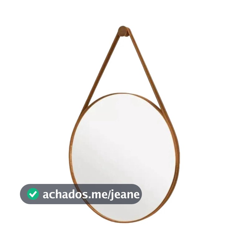 Espelho Redondo Adnet LYO 40cm Caramelo Com Alça Decorativo Parede