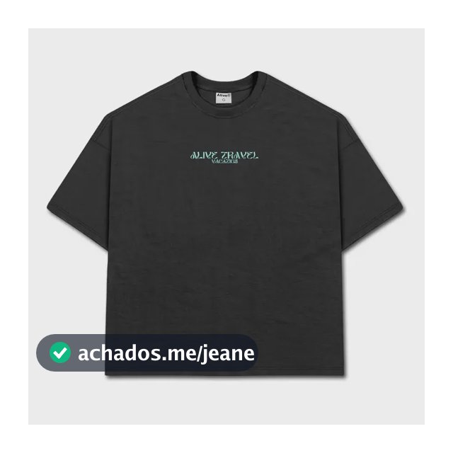 Camiseta Alive Oversized Essencial Vacation Preto