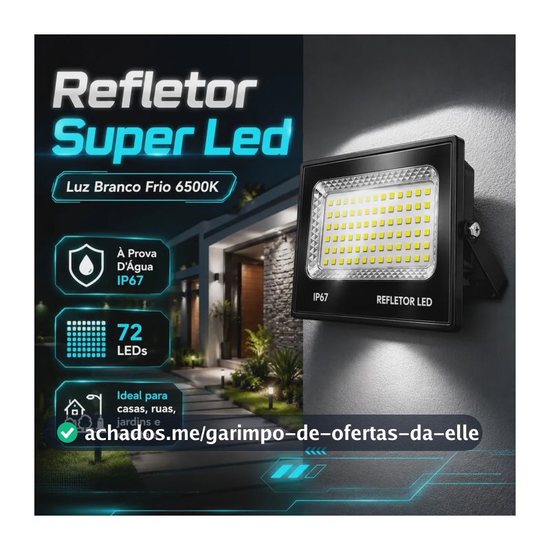 Kit 4 Holofote Refletor Super Led 300w Luminária Cor Da Luz Branco Frio 6500k Ip67 Bovolt Preto