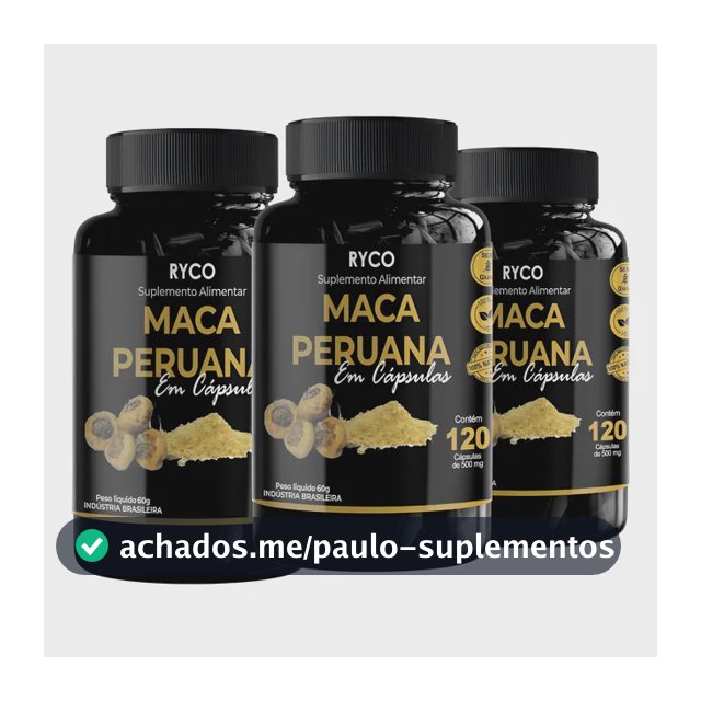 3x Maca Peruana 120 Cápsulas Original- Envio Já Sem Sabor Sem Sabor