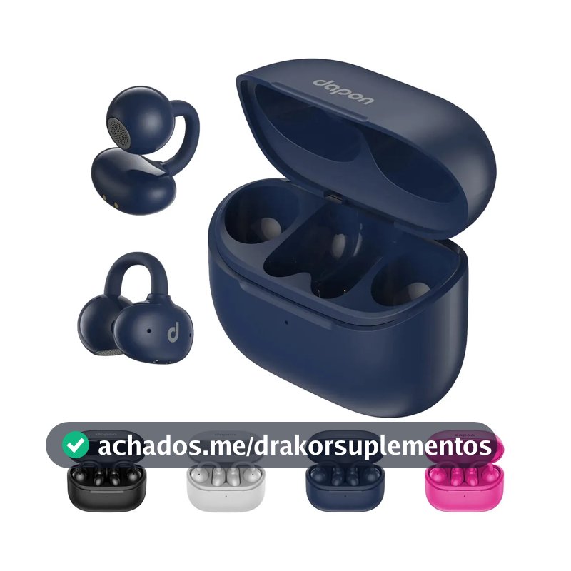 Fone Open Ear Dapon Dpf25 Bluetooth 6.0 Sem Fio Azul