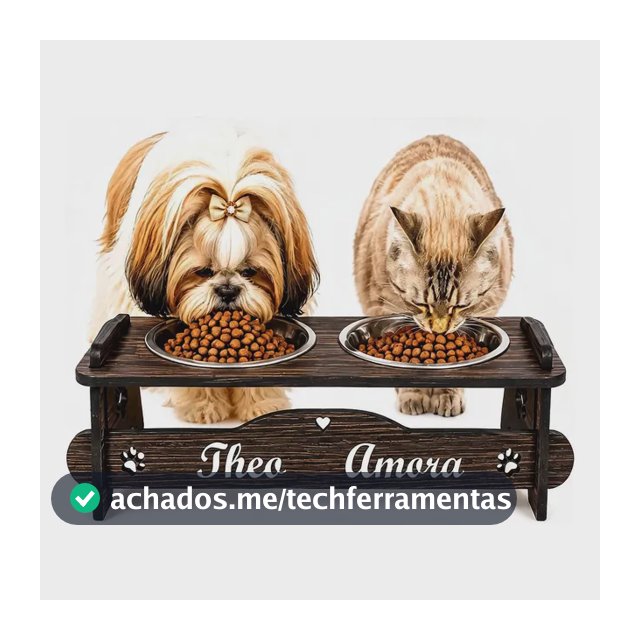 Comedouro Personalizado Pet Elevado Tigelas Inox