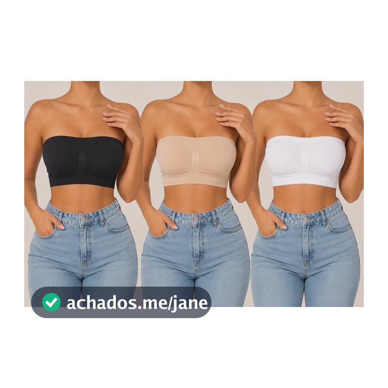 Kit 3 Sutiã Premium Tomara Que Caia Sem Costura Top Faixa Sortidas G-44