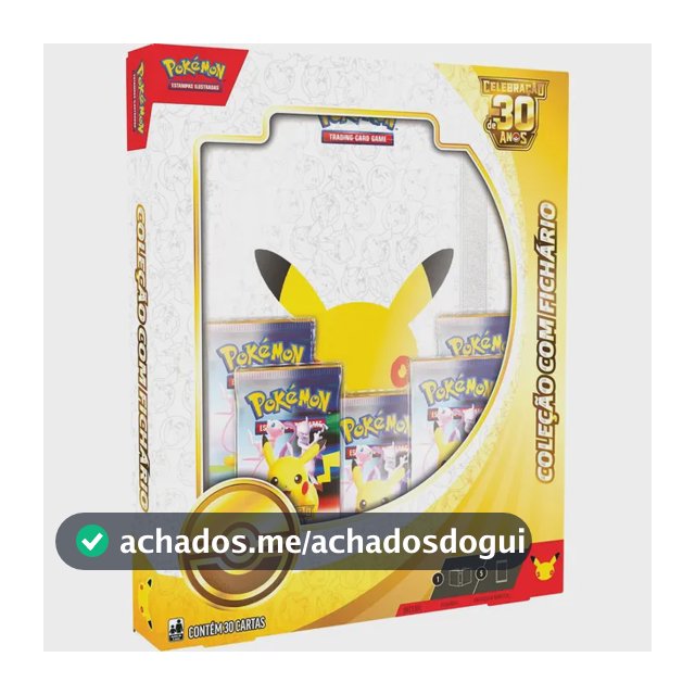 Pokémon Celebração de 30 anos – Box Coleção com Fichário