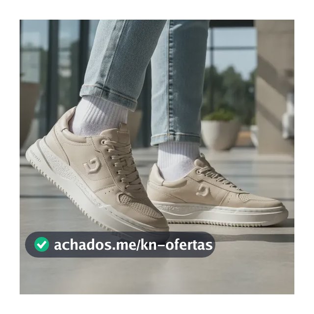 Sapatênis Masculino Democrata Denim Block Couro Confortável
