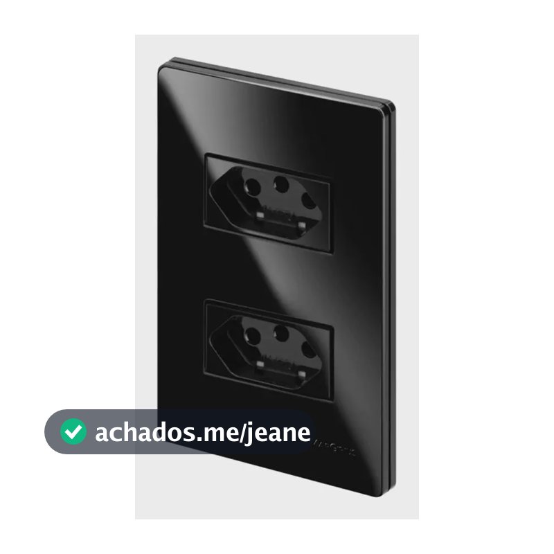 Conj. 2 Tomadas 20a 250v 4x2 Margirius Infiniti Plus Ebony