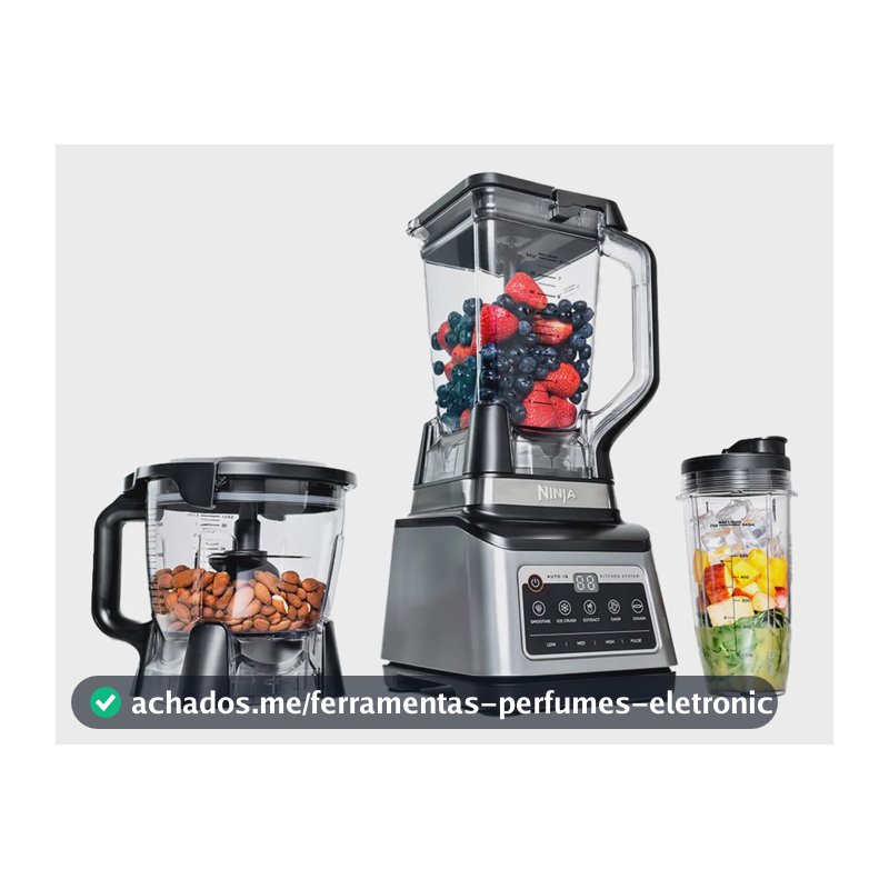 Liquidificador Ninja Kitchen System 3 em 1 Processador e Triturador Jarras de 2,2 Litros e 700ml 1.200W 110V