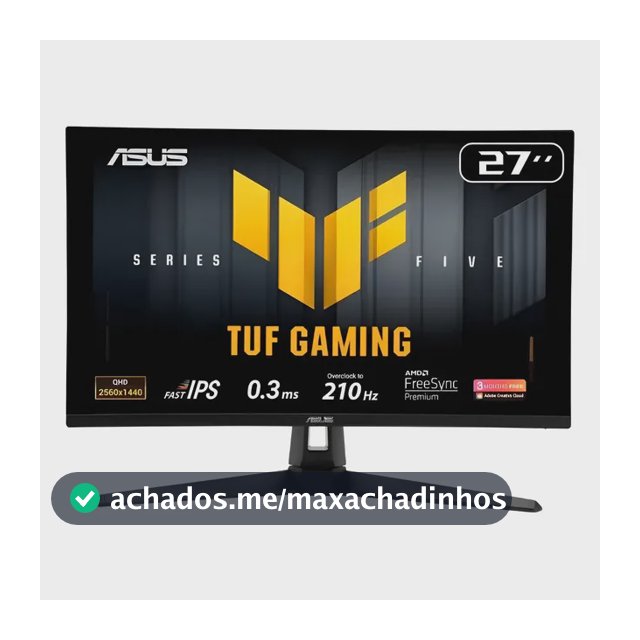 Monitor Gamer Asus Tuf Vg27aq5a 27  Qhd 210hz 0.3ms Fast Ips Preto