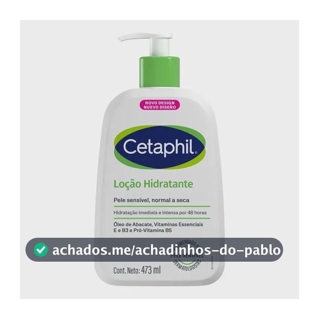 Cetaphil Loção Hidratante Corporal e Facial para Pele Seca e Sensível 473ml - Hidratação por 48h