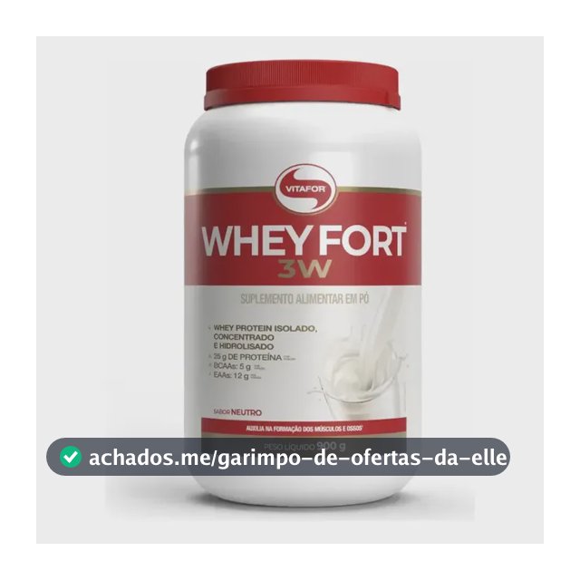 Whey protein Vitafor Fort 3W 900g em pó Sem sabor x 900g