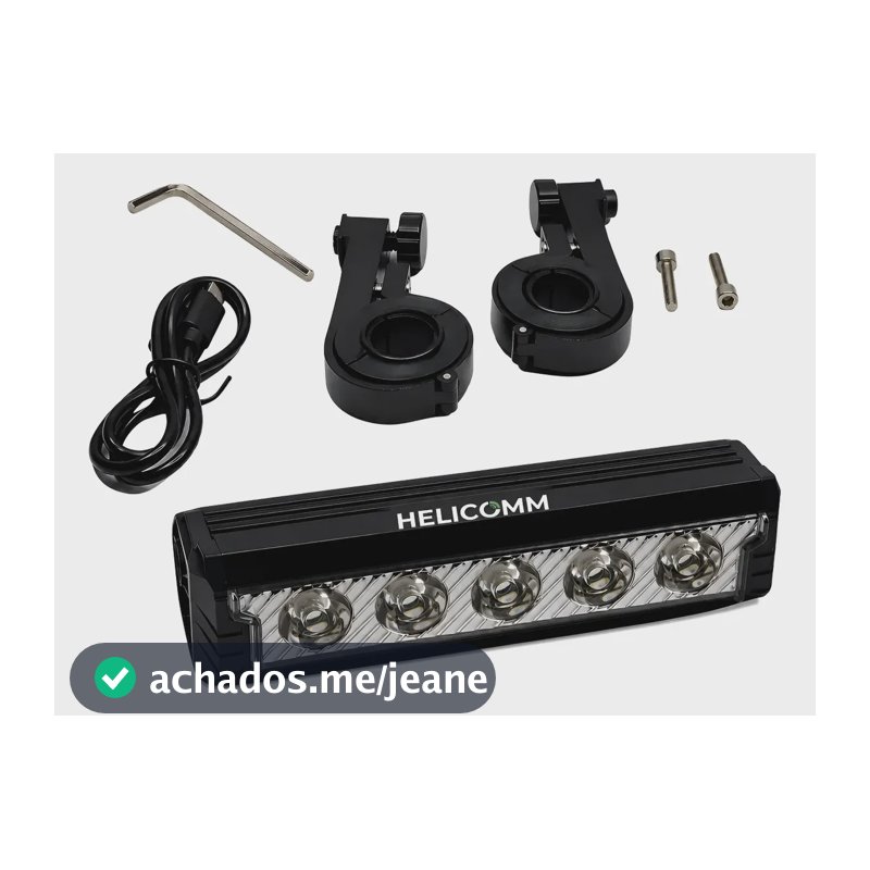 Farol Monster Bike 5 Led Tg3 Lanterna 20.000 Lumens Usb Preto