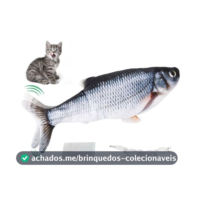 Arranhador Peixe Elétric Interativo Gato Catnip Mexe Pelucia Cor 6