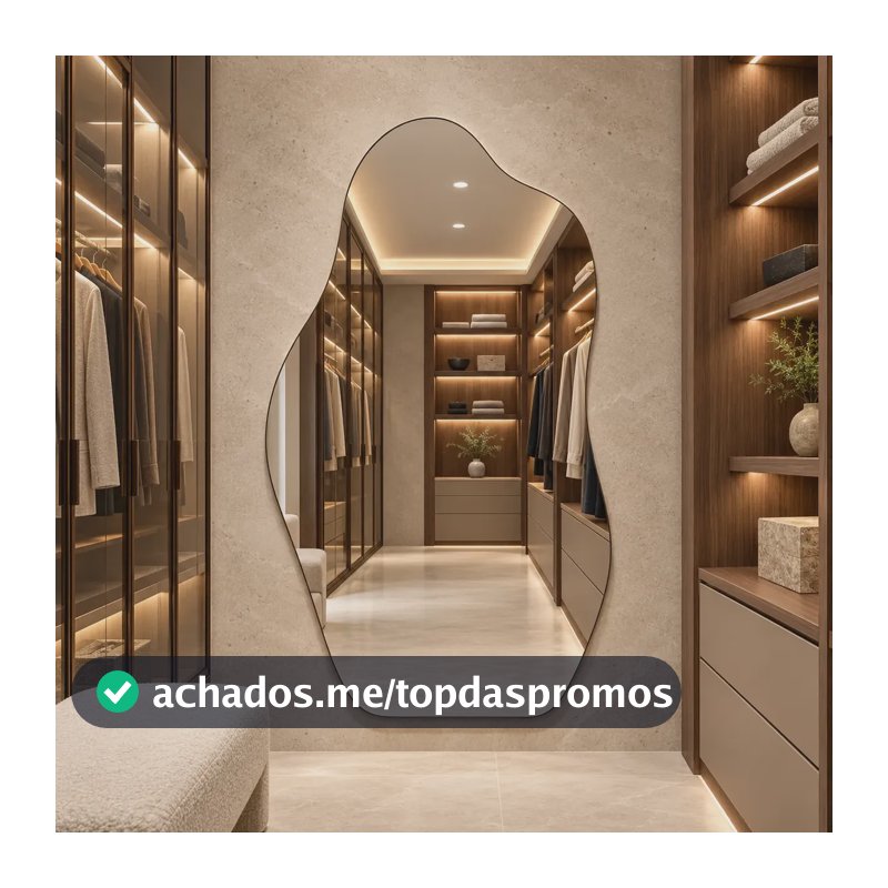 Espelho Orgânico Lopazzi 90 Cm Retrô Quarto Closet Casa Magnus 90x40cm