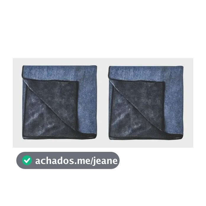 Toalha Secagem Rápida Detailer Microfibra 48x90cm Azul Kit 2 Unidades