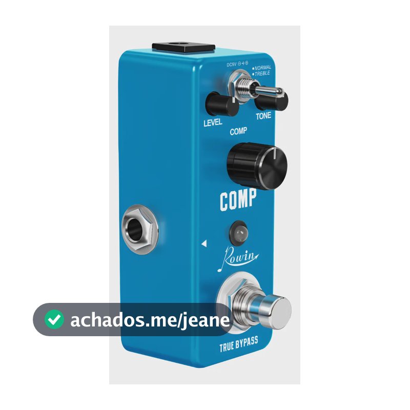 Pedal Guitarra Rowin Comp Compressor Analógico Azul