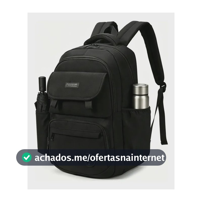 Mochila Reforçada E Impermeável Para Viagem Mochila Preto Liso