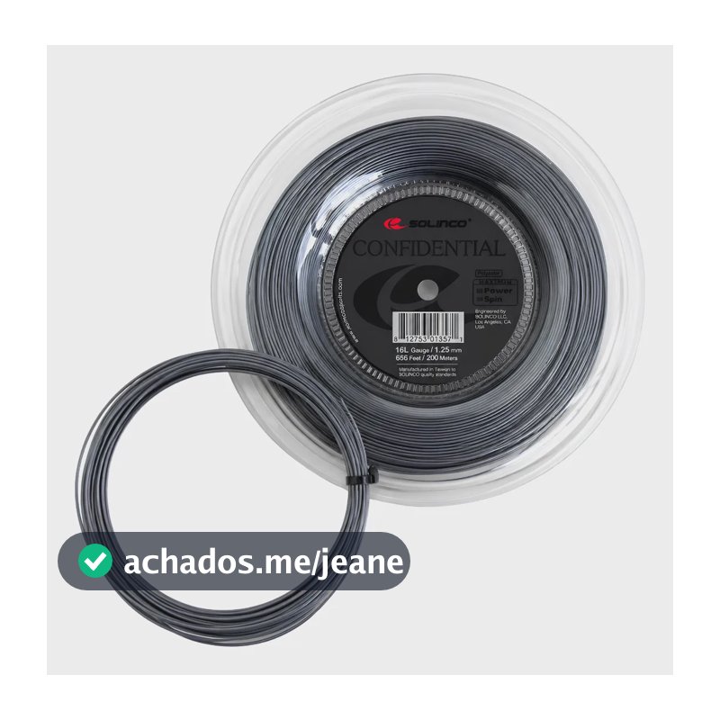 Corda Solinco Confidential Chumbo  1.25/16l - Set De 12m 1.25 Mm Chumbo